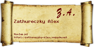 Zathureczky Alex névjegykártya